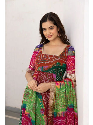 Picture of Attractive Georgette gown for women with dupatta